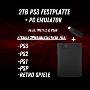 PS3 2TB festplatte mit Retrospielen